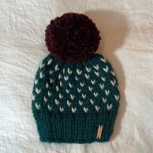 Nickichicki hand knit heart beanie